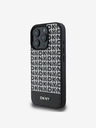 DKNY DKNY PU Leder Repeat Pattern Bottom Stripe MagSafe Back Cover für iPhone 16 Pro Schwarz