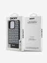 DKNY DKNY PU Leder Repeat Pattern Bottom Stripe MagSafe Back Cover für iPhone 16 Pro Schwarz