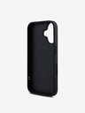 DKNY DKNY PU Leder Silbernes Metall Logo Magsafe Back Cover für iPhone 16 Schwarz