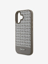 DKNY DKNY PU Leder Repeat Pattern Bottom Stripe MagSafe Back Cover für iPhone 16 Braun