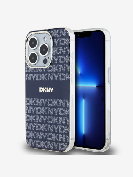 DKNY PC/TPU Wiederholungsmuster Tonal Stripe Magsafe Back Cover für iPhone 14 Pro Max Blau DKNY