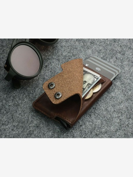 Pularys Pularys Herren Portemonnaie aus Leder Funky braun