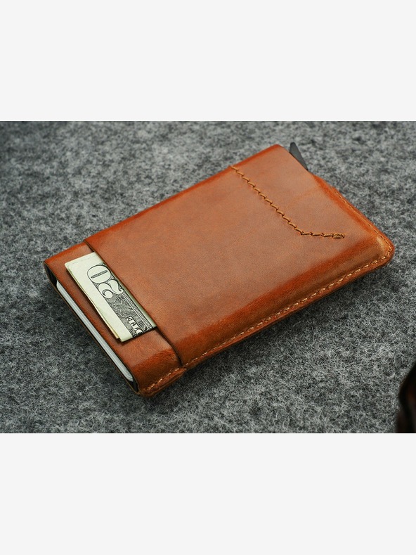 Pularys Pularys Herren Portemonnaie aus Leder Gobi Hellbraun