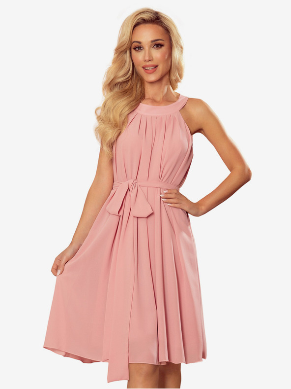 numoco Chiffonkleid mit Bindeband - Puderrosa Numoco ALIZEE