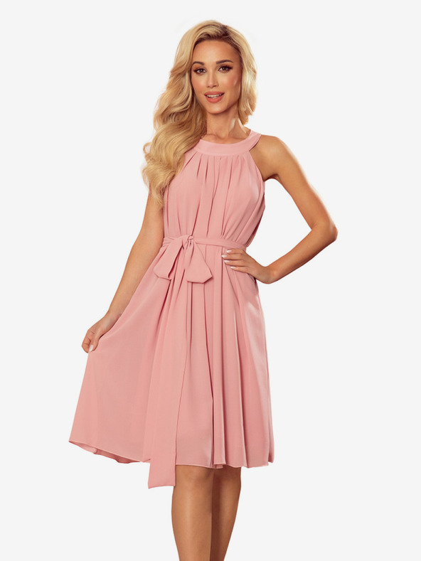 numoco Chiffonkleid mit Bindeband - Puderrosa Numoco ALIZEE