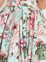 numoco Kleid mit längerem Rücken, Ausschnitt und Gürtel - rosa Blumen Numoco MAYA