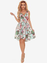 numoco Kleid mit längerem Rücken, Ausschnitt und Gürtel - rosa Blumen Numoco MAYA