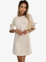 numoco Trapezkleid mit Schleife - beige mit Glitzer Numoco NEVA