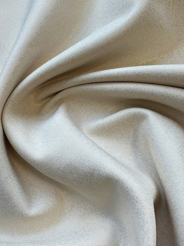 numoco Trapezkleid mit Schleife - beige mit Glitzer Numoco NEVA