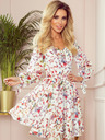 numoco Kleid mit Ausschnitt - bunte Blumen auf hellem Grund Numoco ZOE
