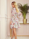 numoco Kleid mit Ausschnitt - bunte Blumen auf hellem Grund Numoco ZOE