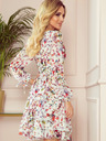 numoco Kleid mit Ausschnitt - bunte Blumen auf hellem Grund Numoco ZOE