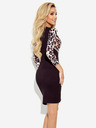 numoco Asymmetrisches Kleid mit langen Ärmeln und Ausschnitt - Leopardenmuster Numoco ELISA