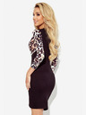 numoco Asymmetrisches Kleid mit langen Ärmeln und Ausschnitt - Leopardenmuster Numoco ELISA