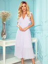 numoco Plissiertes Midikleid mit Rüschen und Ausschnitt - heather Numoco EMILY