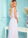numoco Plissiertes Midikleid mit Rüschen und Ausschnitt - heather Numoco EMILY