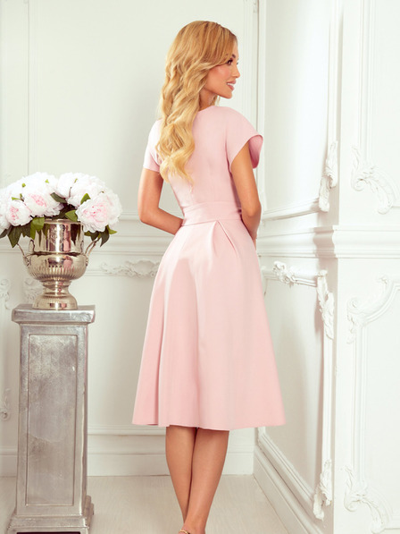 numoco Kleid mit ausgestelltem Ausschnitt - puderrosa Numoco SCARLETT