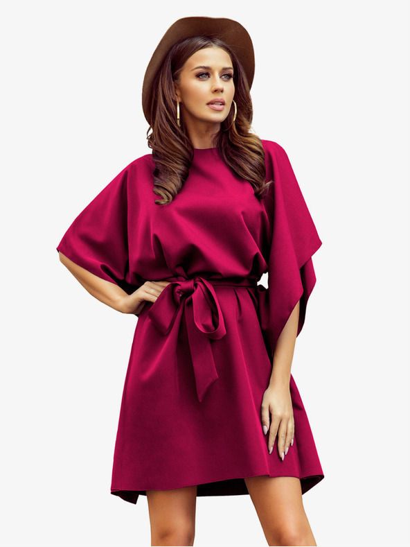 numoco Numoco SOFIA Schmetterlingskleid mit Taillenband