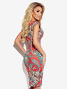 numoco Tailliertes Kleid mit Bleistiftausschnitt - rotes Boho-Muster Numoco BOYKA