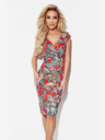 numoco Tailliertes Kleid mit Bleistiftausschnitt - rotes Boho-Muster Numoco BOYKA