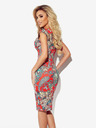 numoco Tailliertes Kleid mit Bleistiftausschnitt - rotes Boho-Muster Numoco BOYKA
