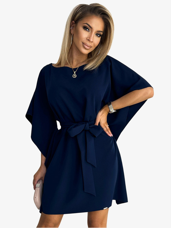 numoco Numoco SOFIA Schmetterlingskleid mit Taillenband