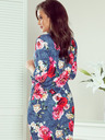 numoco Bequemes Kleid in Übergröße - Blumen auf Jeans Numoco SOPHIE