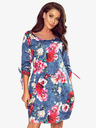 numoco Bequemes Kleid in Übergröße - Blumen auf Jeans Numoco SOPHIE