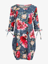 numoco Bequemes Kleid in Übergröße - Blumen auf Jeans Numoco SOPHIE