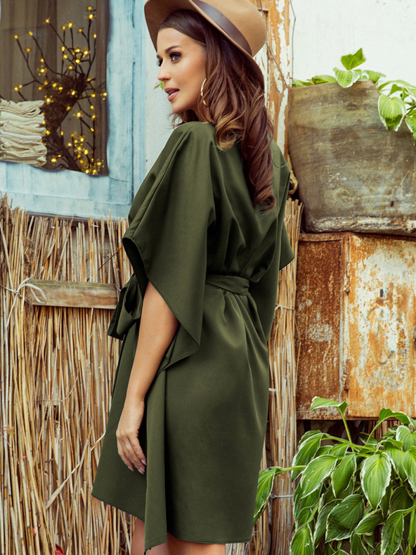 numoco Numoco SOFIA Schmetterlingskleid mit Taillenband