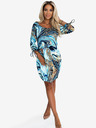 numoco Bequemes Oversize-Kleid mit Taschen - blau-goldene Wolle Numoco SOPHIE