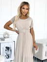 numoco Plissiertes Midikleid mit breitem Gürtel - beige Numoco MIA