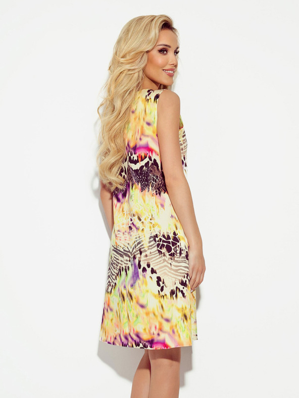 numoco Schmeichelhaftes Kleid mit gelbem Leopardenmuster Numoco VICTORIA