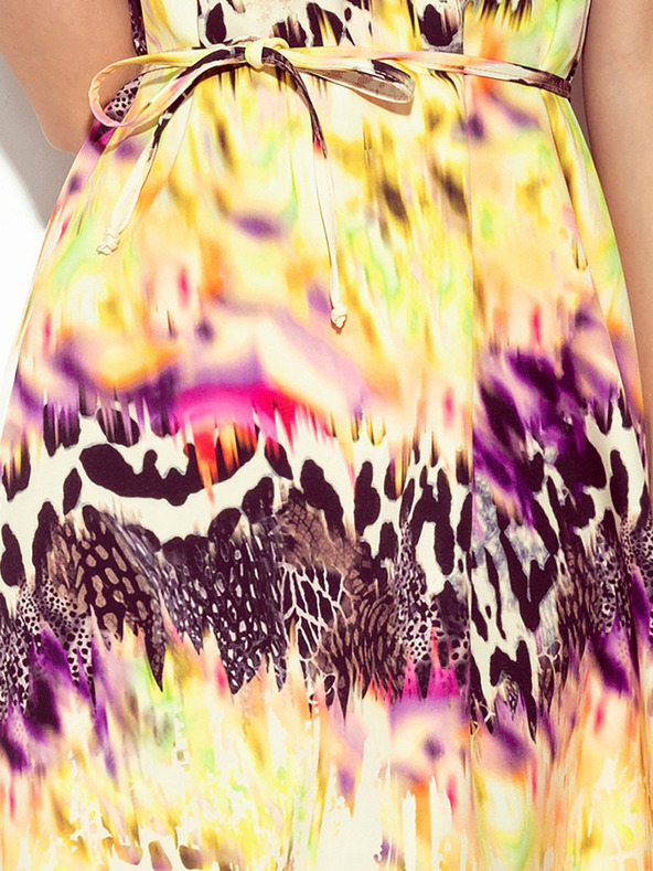 numoco Schmeichelhaftes Kleid mit gelbem Leopardenmuster Numoco VICTORIA