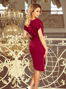 numoco Kleid mit asymmetrischem Rock und Gürtel - burgunderrot Numoco ROXI