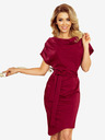 numoco Kleid mit asymmetrischem Rock und Gürtel - burgunderrot Numoco ROXI