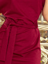 numoco Kleid mit asymmetrischem Rock und Gürtel - burgunderrot Numoco ROXI