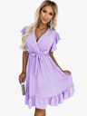 numoco Kleid mit Rüschen, Halsausschnitt und Bindeband - heather Numoco CORNELIA