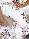 numoco Kleid mit weitem Ausschnitt - Weiß mit Rosen Numoco PATRIZIA
