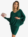 numoco Fledermauskleid - grün mit Glitzer Numoco