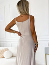 numoco Elegantes trägerloses Maxikleid - beige mit Glitzer Numoco CHIARA