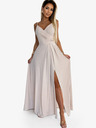 numoco Elegantes trägerloses Maxikleid - beige mit Glitzer Numoco CHIARA