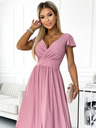 numoco Kleid mit Dekolleté und kurzen Ärmeln - puderrosa mit Glitzer Numoco MATILDE