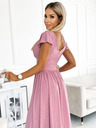 numoco Kleid mit Dekolleté und kurzen Ärmeln - puderrosa mit Glitzer Numoco MATILDE