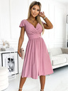 numoco Kleid mit Dekolleté und kurzen Ärmeln - puderrosa mit Glitzer Numoco MATILDE