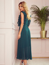 numoco Plissee-Kleid mit Rüschen und Ausschnitt - grün Numoco EMILY