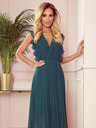 numoco Plissee-Kleid mit Rüschen und Ausschnitt - grün Numoco EMILY