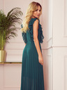 numoco Plissee-Kleid mit Rüschen und Ausschnitt - grün Numoco EMILY