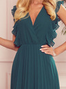 numoco Plissee-Kleid mit Rüschen und Ausschnitt - grün Numoco EMILY
