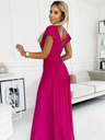 numoco Glitzerndes langes Kleid mit Dekolletee - fuchsia Numoco CRYSTAL